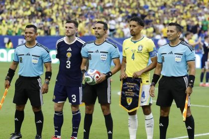 CBF envia ofício contestando gol anulado de Vini Jr. contra Escócia